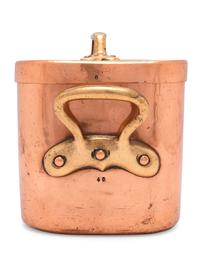 A French Copper Daubière with Brass Handles