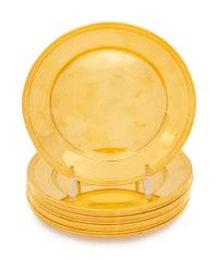 A Set of Twelve Gilt Silver Bread Plates