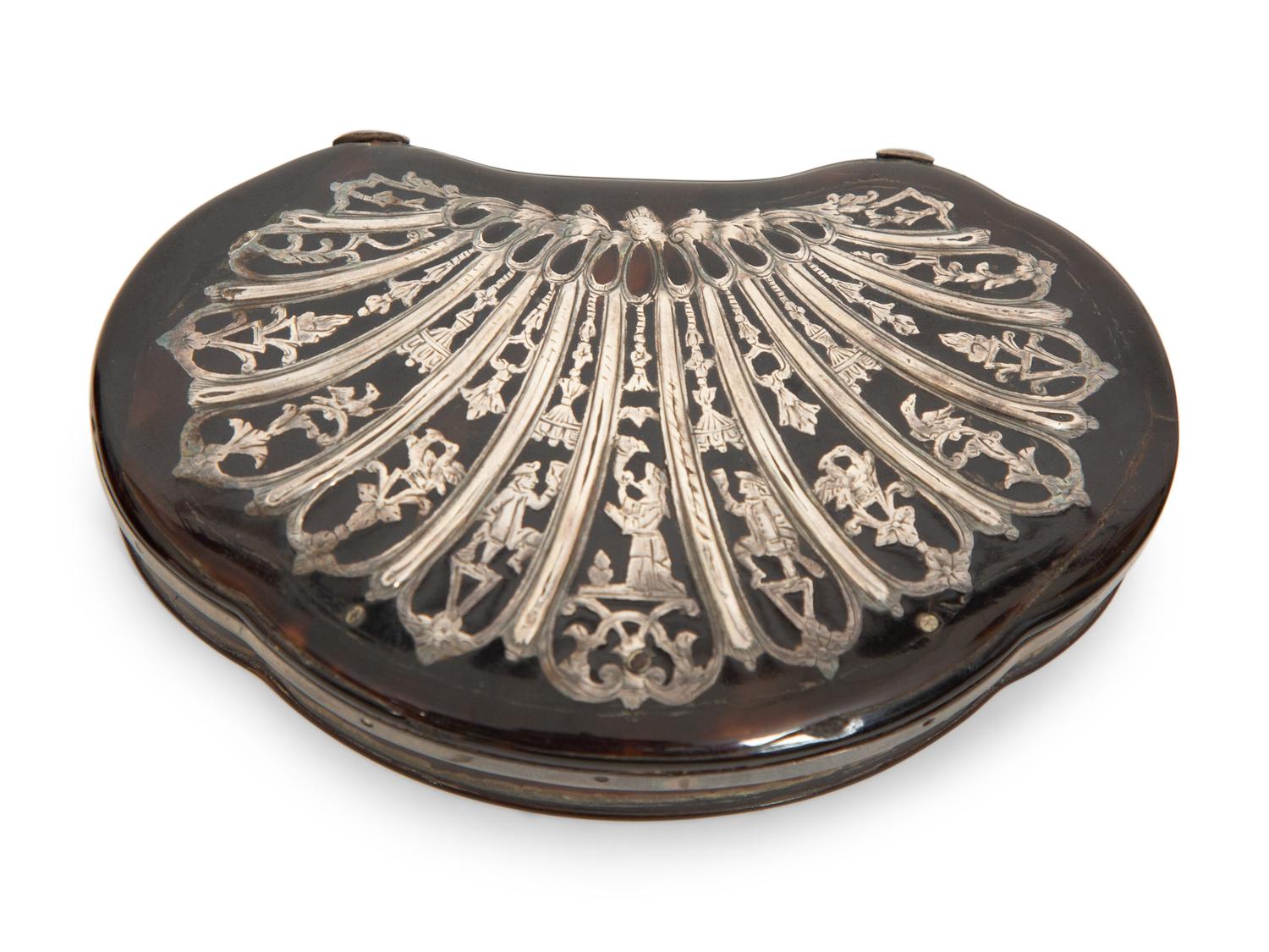 A Silver-Inlaid Tortoise Shell Snuff Box and Two Others