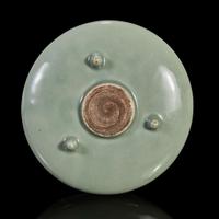 A Chinese celadon-glazed tripod brush washer
