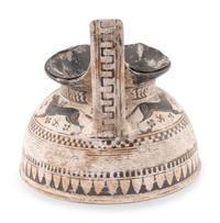 A Corinthian Style Trefoil-Lidded Vessel with Black-Figure Procession Scene