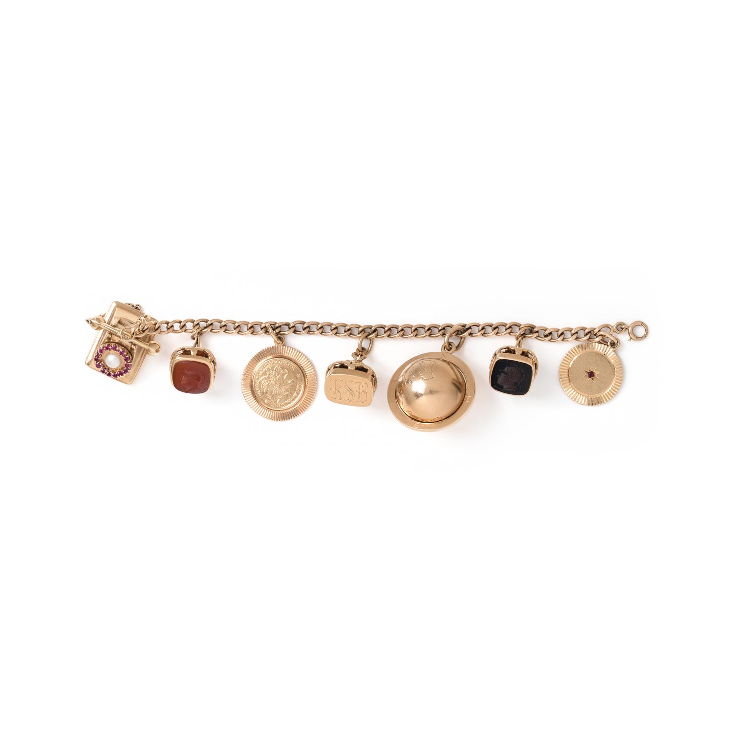 YELLOW GOLD CHARM BRACELET