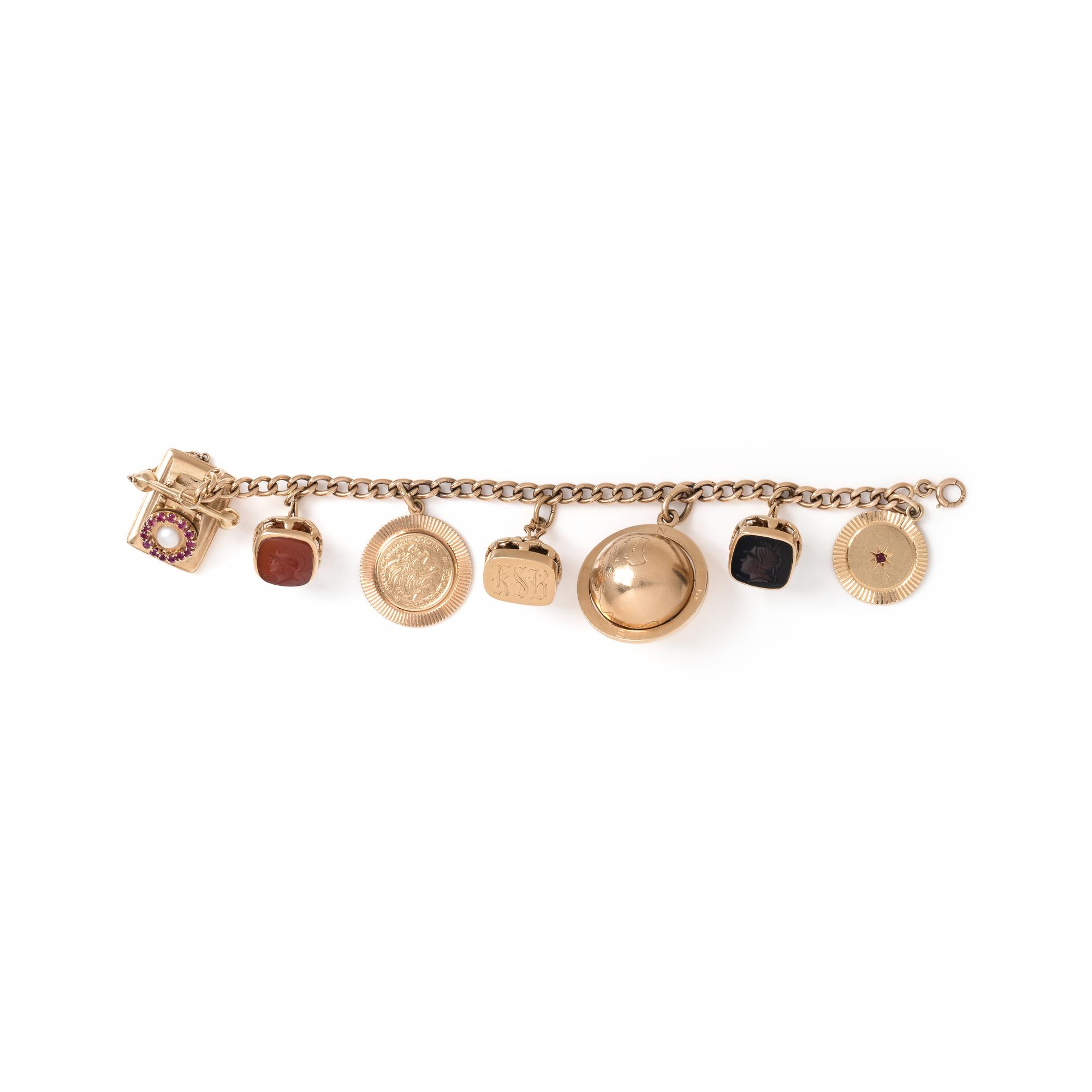 YELLOW GOLD CHARM BRACELET