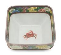 A Japanese Cloisonné-Enamel and Partial Plique-à-Jour Square Bowl
