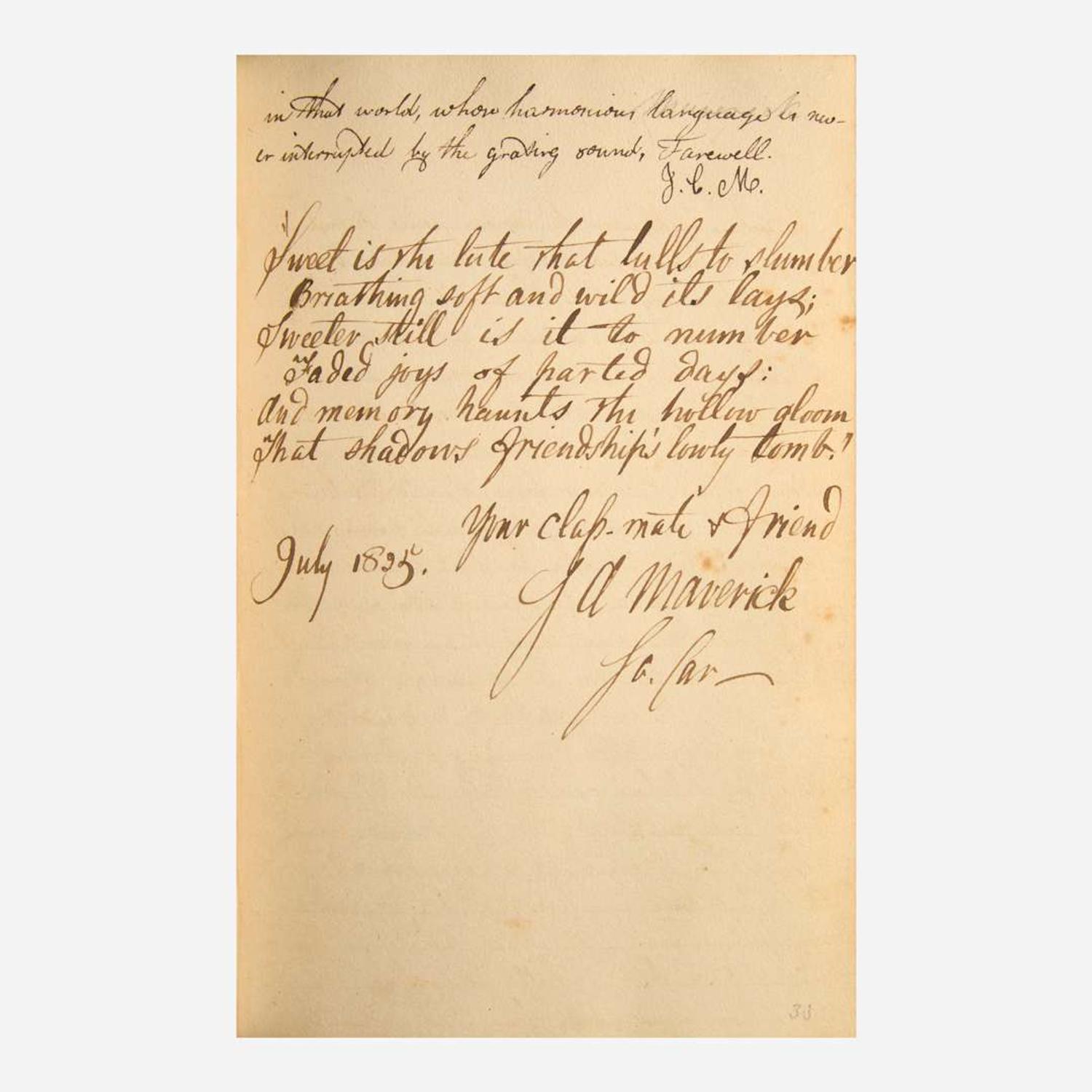 [Americana] [Yale University] (Maverick, Samuel) 1825 Yale College Yearbook