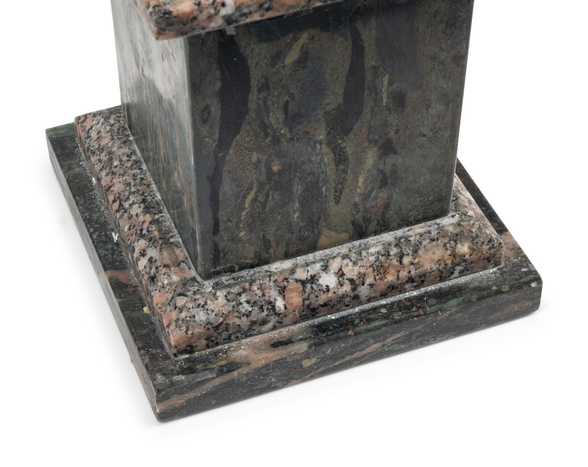 A Pair of Marble and Granite Obelisks
