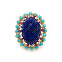 MULTIGEM AND DIAMOND RING