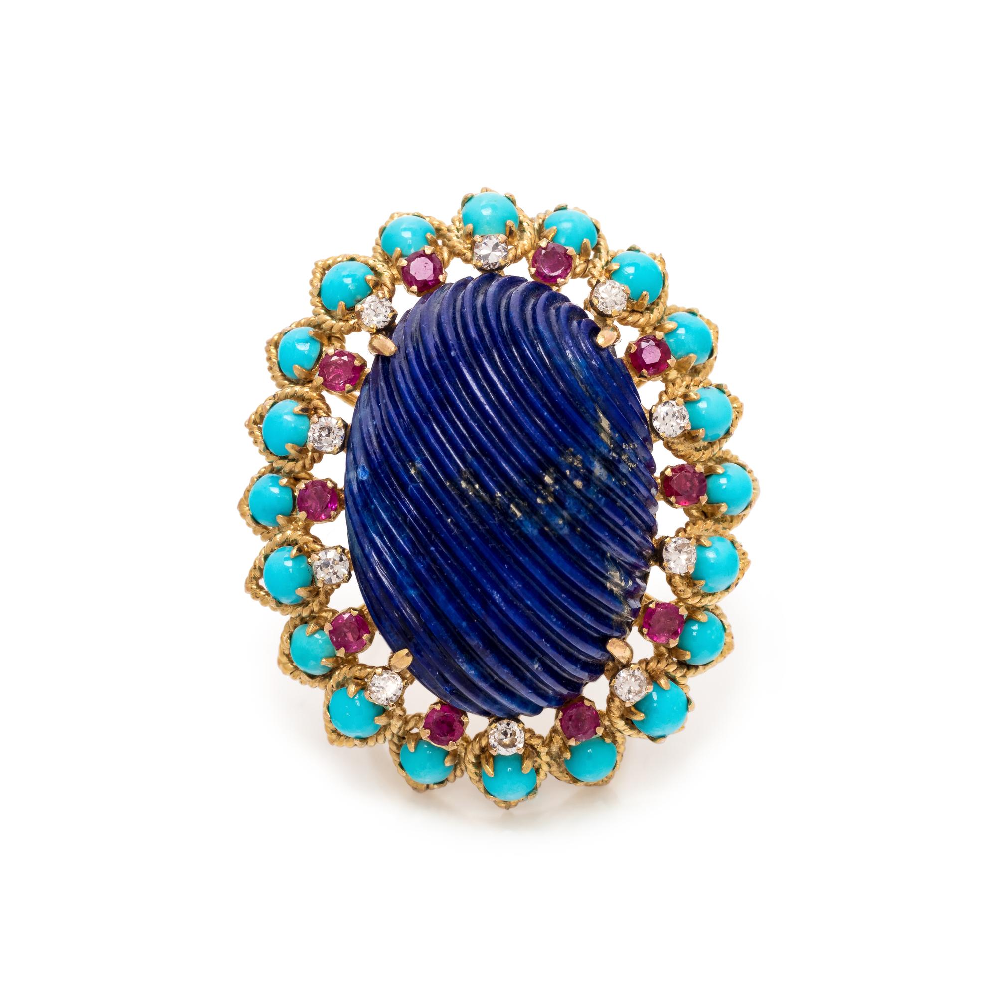 MULTIGEM AND DIAMOND RING