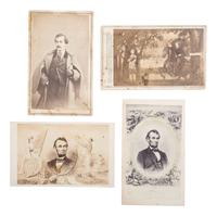 [LINCOLN, Abraham (1809-1865)]. A group of 4 CDVs of Abraham Lincoln and John Wilkes Booth, comprising:
