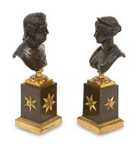 A Pair of Bronze Busts of Tsar Alexander I and Elizabeth Alexeievna