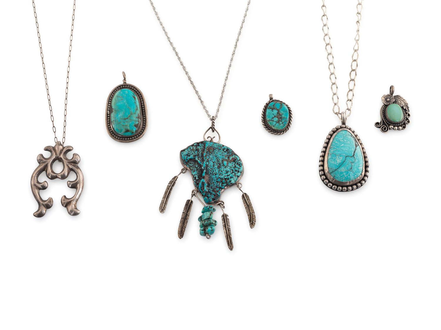 Navajo and Southwestern-style Silver and Turquoise Pendants