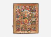 A Russian Icon of the Twelve Great Feasts, 19th century