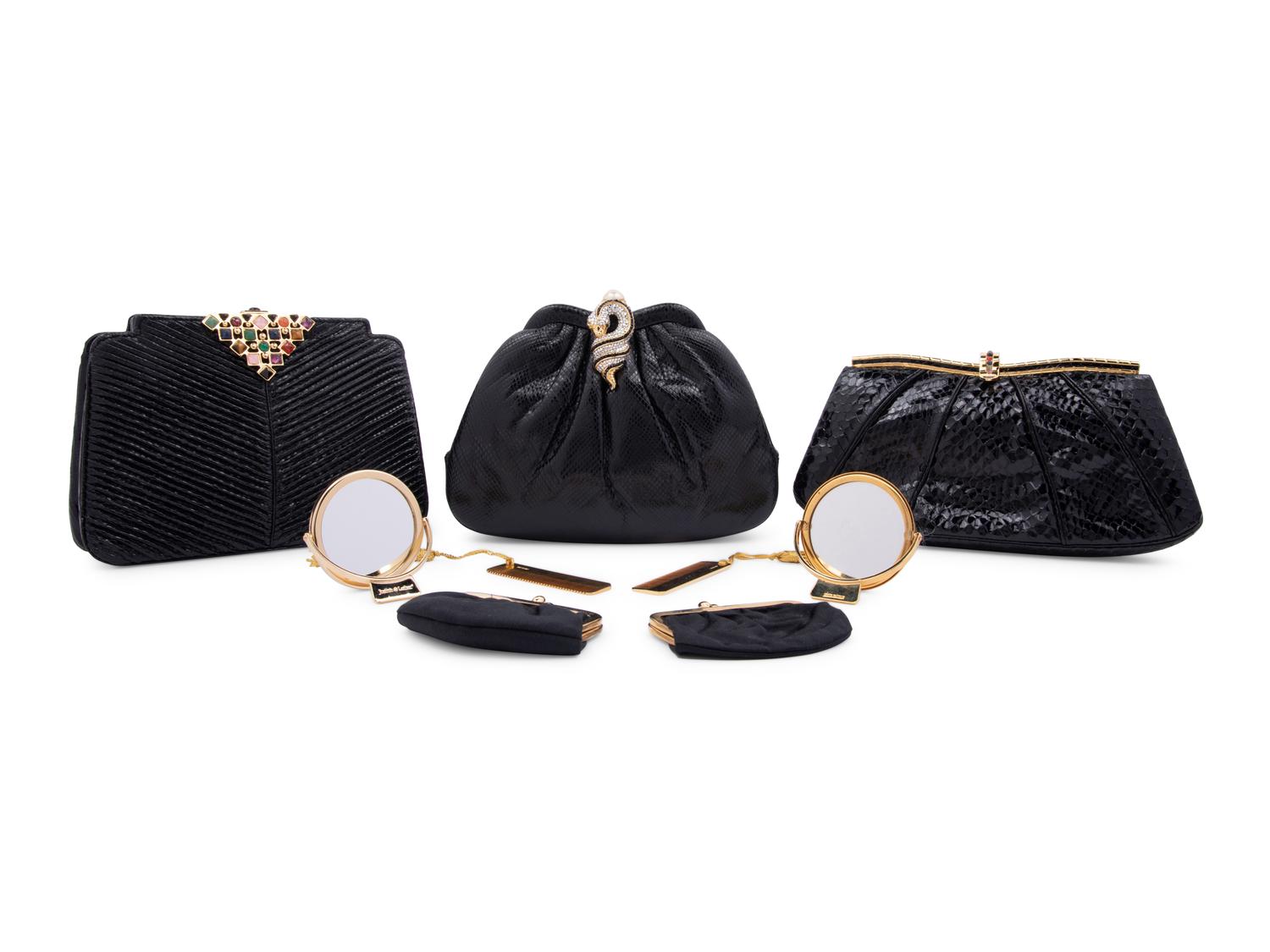 Three Judith Leiber Exotic Skin Clutches