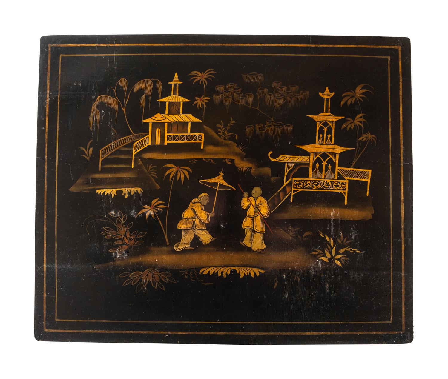 A Set of Regency Black Japanned Nesting Tables