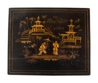 A Set of Regency Black Japanned Nesting Tables