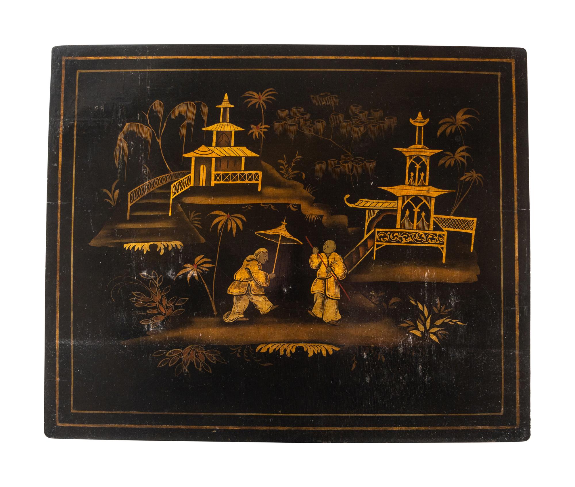 A Set of Regency Black Japanned Nesting Tables
