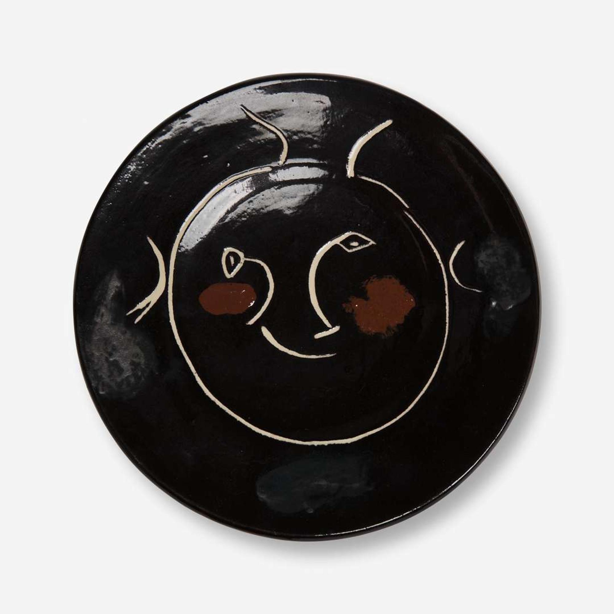 Pablo Picasso (Spanish, 1881-1973) Plate I from Visage Noir Service