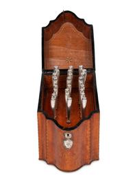 A George III Satinwood and Marquetry Knife Box