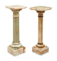 Two Italian Bronze Mounted Onyx Pedestals