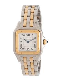 CARTIER, STAINLESS STEEL AND 18K YELLOW GOLD 'PANTHÈRE' WATCH