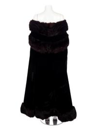 Mr. Blackwell Custom Velvet and Fur Trimmed Cape,