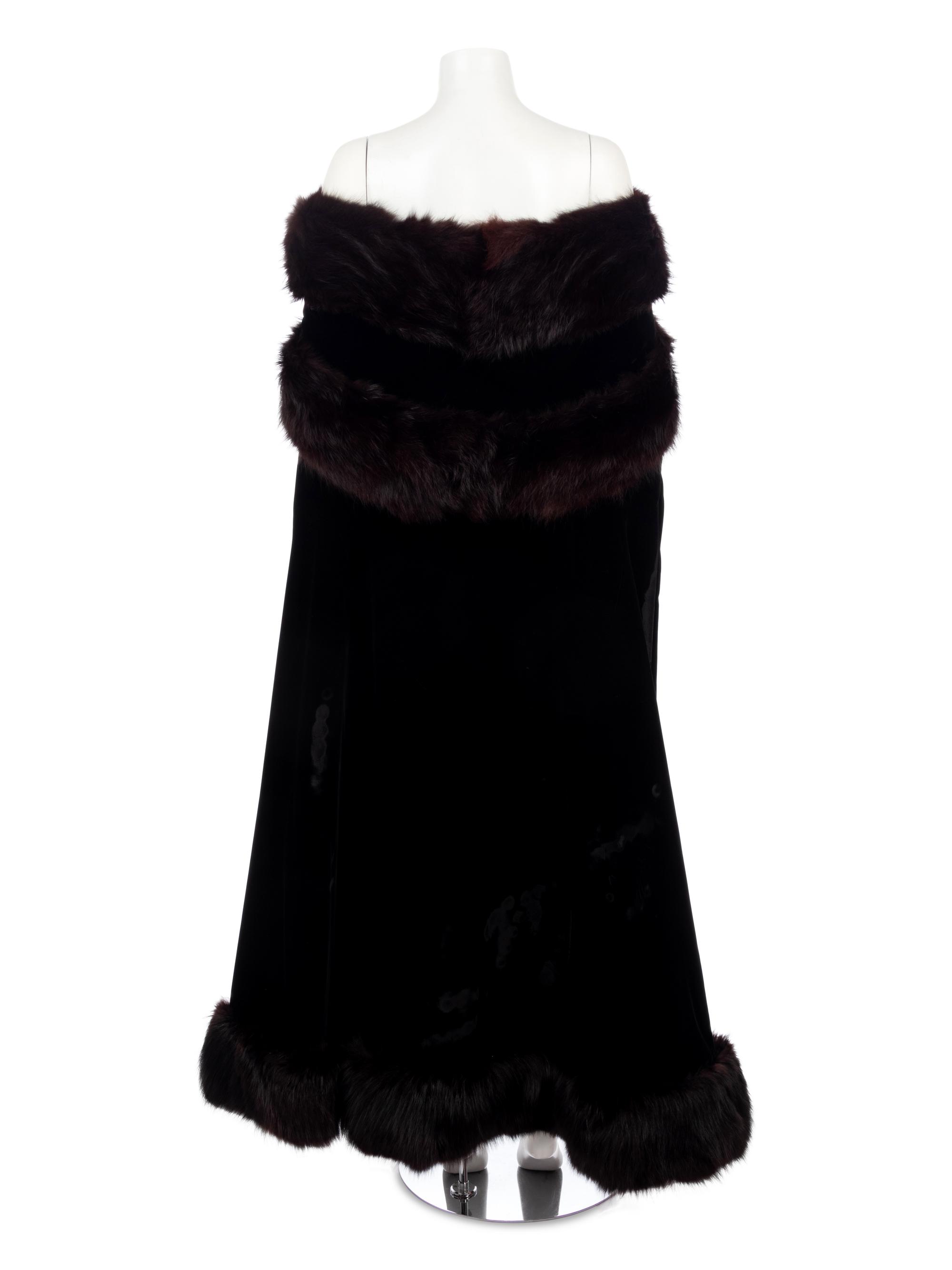 Mr. Blackwell Custom Velvet and Fur Trimmed Cape,