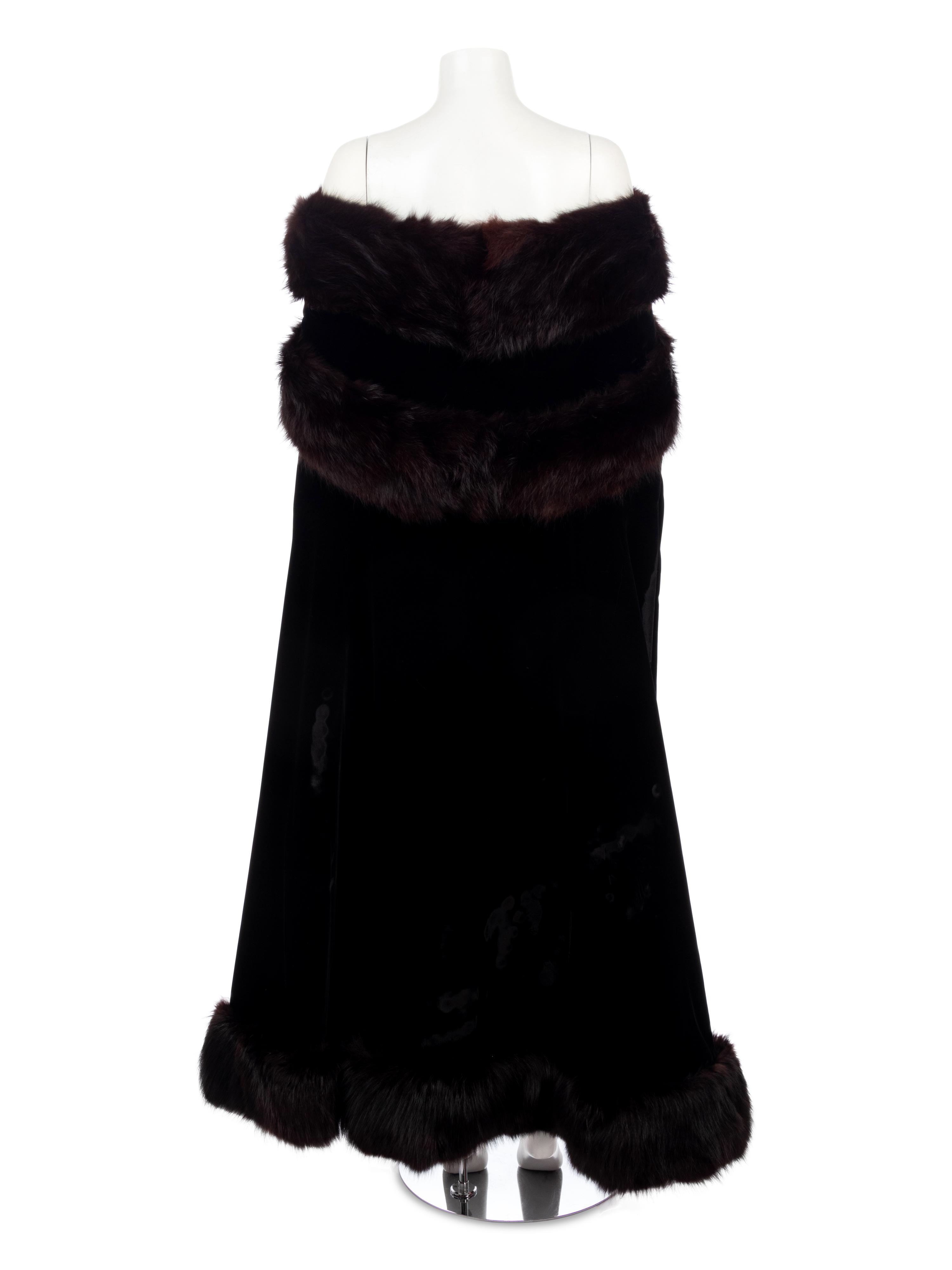 Mr. Blackwell Custom Velvet and Fur Trimmed Cape,