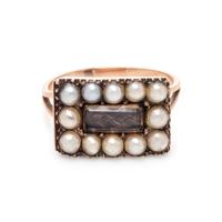 VICTORIAN, PEARL MOURNING RING