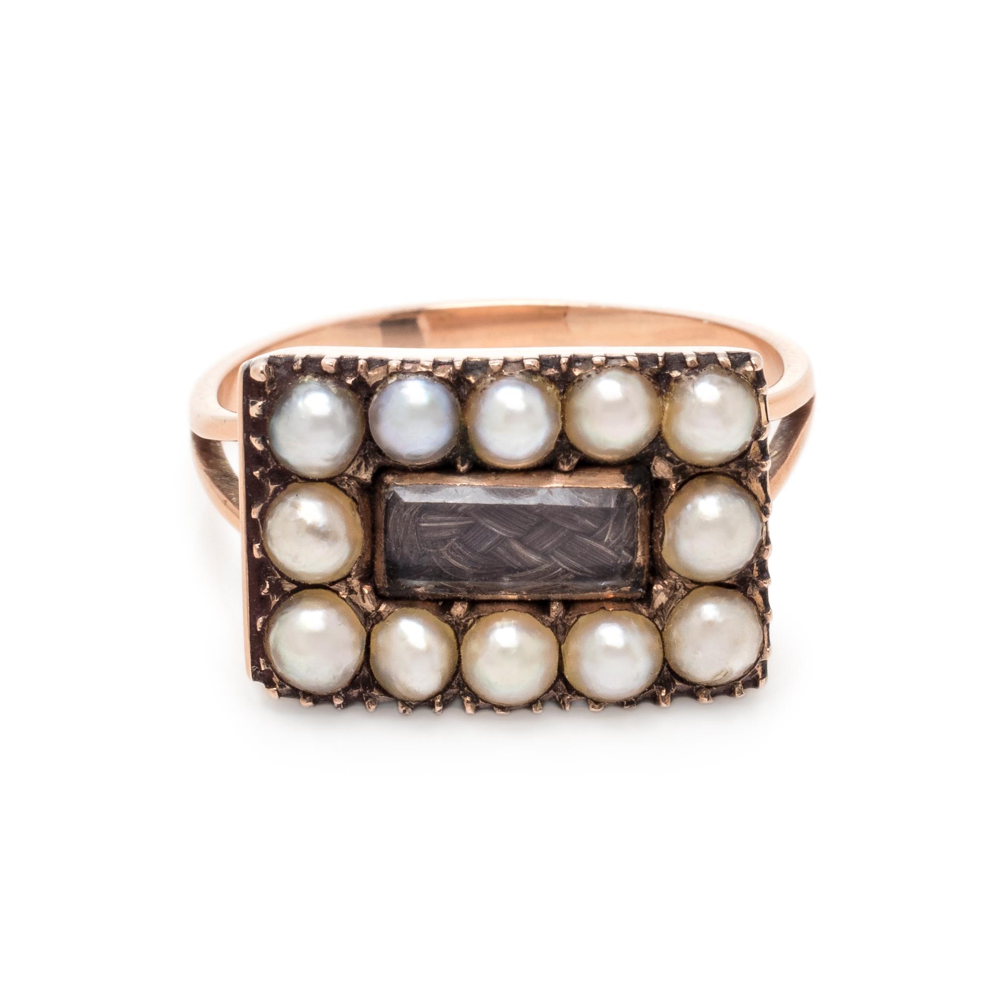 VICTORIAN, PEARL MOURNING RING