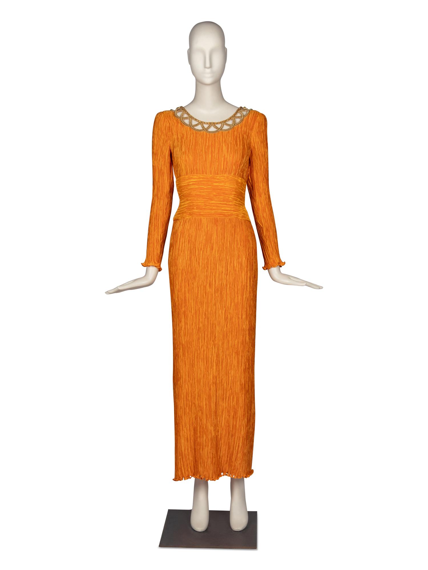 Mary McFadden Couture Pleated Gown