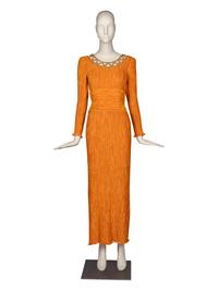 Mary McFadden Couture Pleated Gown