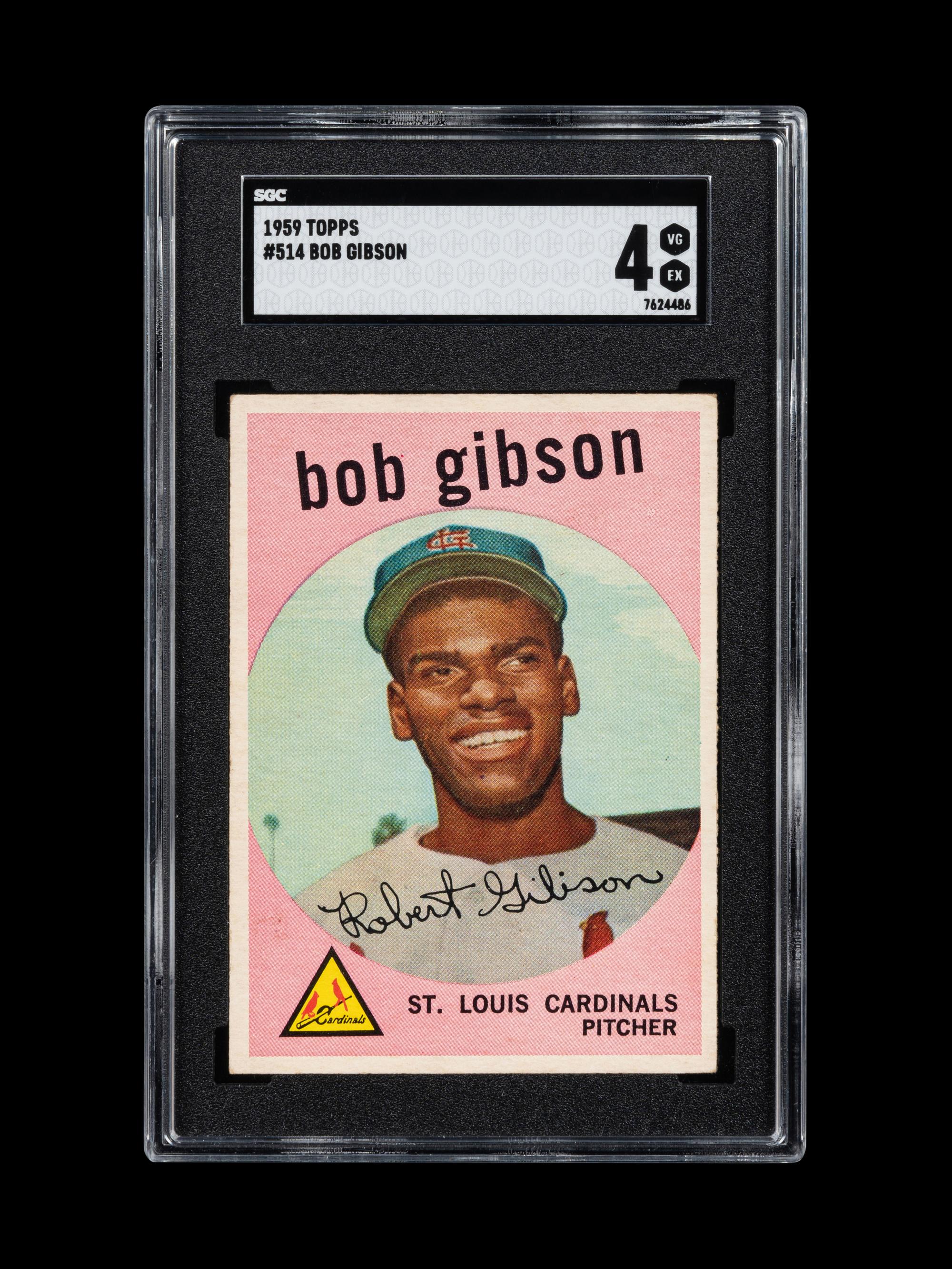 A 1959 Topps Bob Gibson Rookie Baseball Card No. 514 (SGC 4 VG/EX)