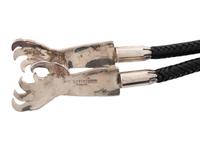 Sterling Silver Eagle Bolo Tie, with Mosaic Inlay and 14K Gold Accents