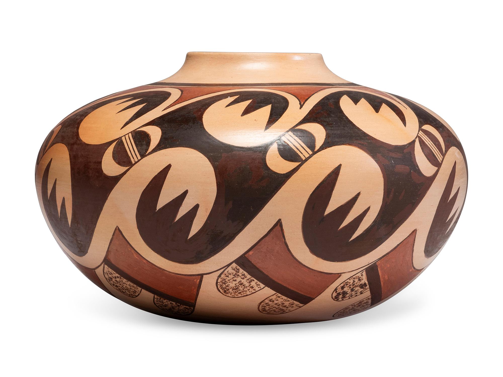 Polychrome Migration Pattern Pottery Jar