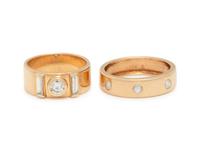 COLLECTION OF YELLOW GOLD AND DIAMOND RINGS