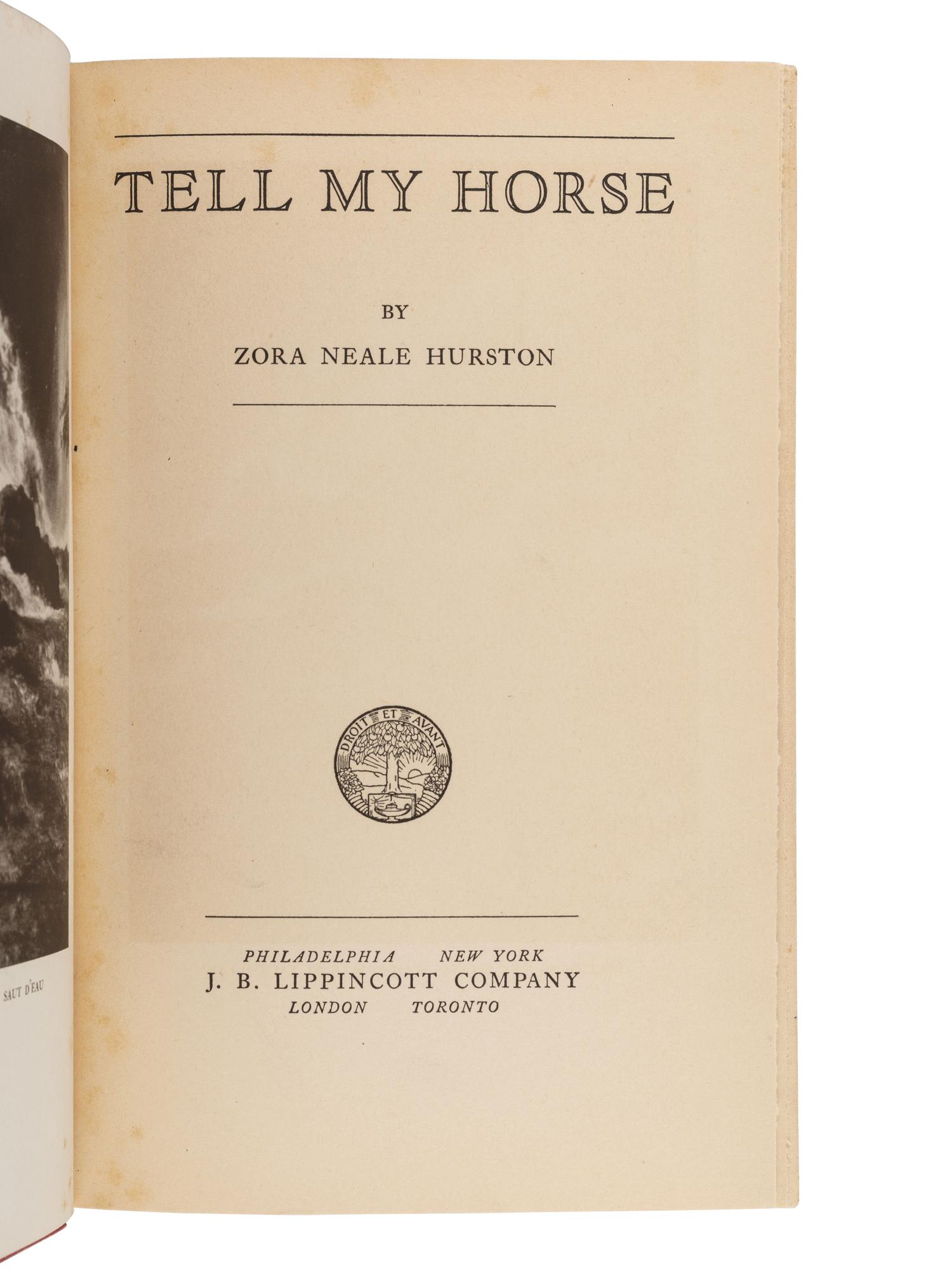 HURSTON, Zora Neale (1891-1960). Tell My Horse: Voodoo and Life in Haiti and Jamaica. 1938.