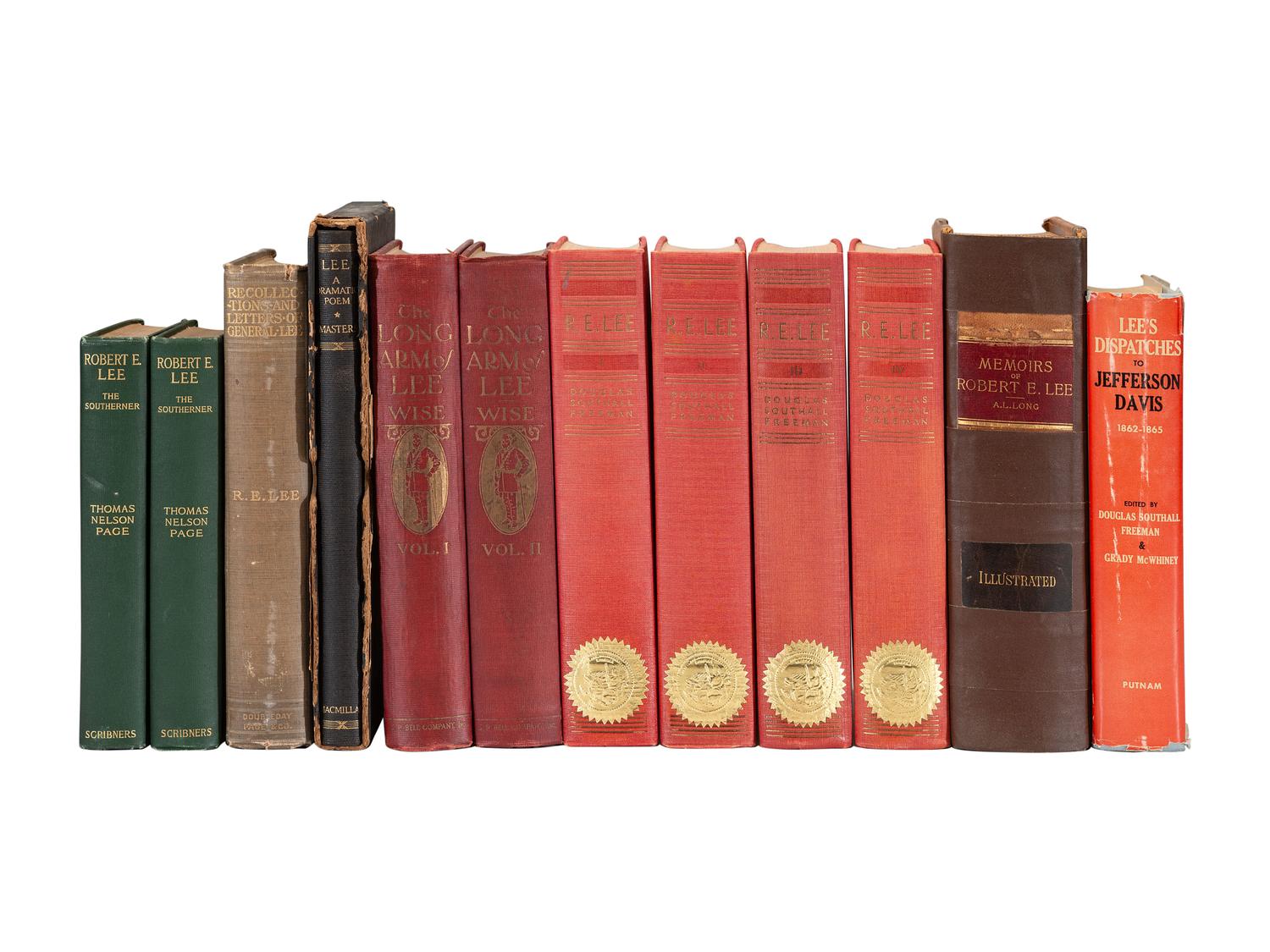 [LEE, Robert E.]. 18 works in 27 volumes related to Robert E. Lee's life and military career.