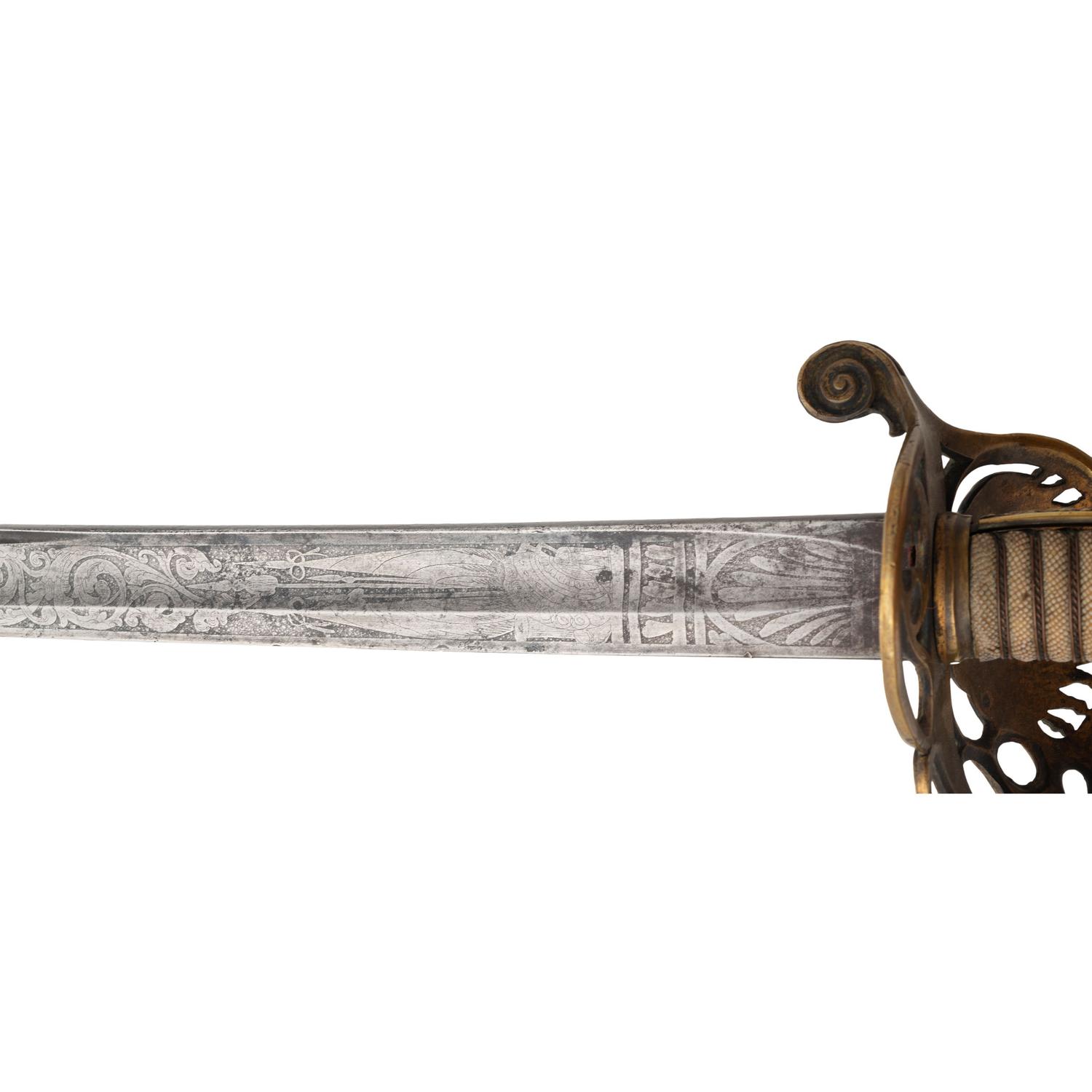Klingenthal Non-Regulation Combination Hilt French 1838/1853 Sword Presented to Lt. Thomas Hickey - 164th New York Infantry - WIA at Cold Harbor and Died of Wounds