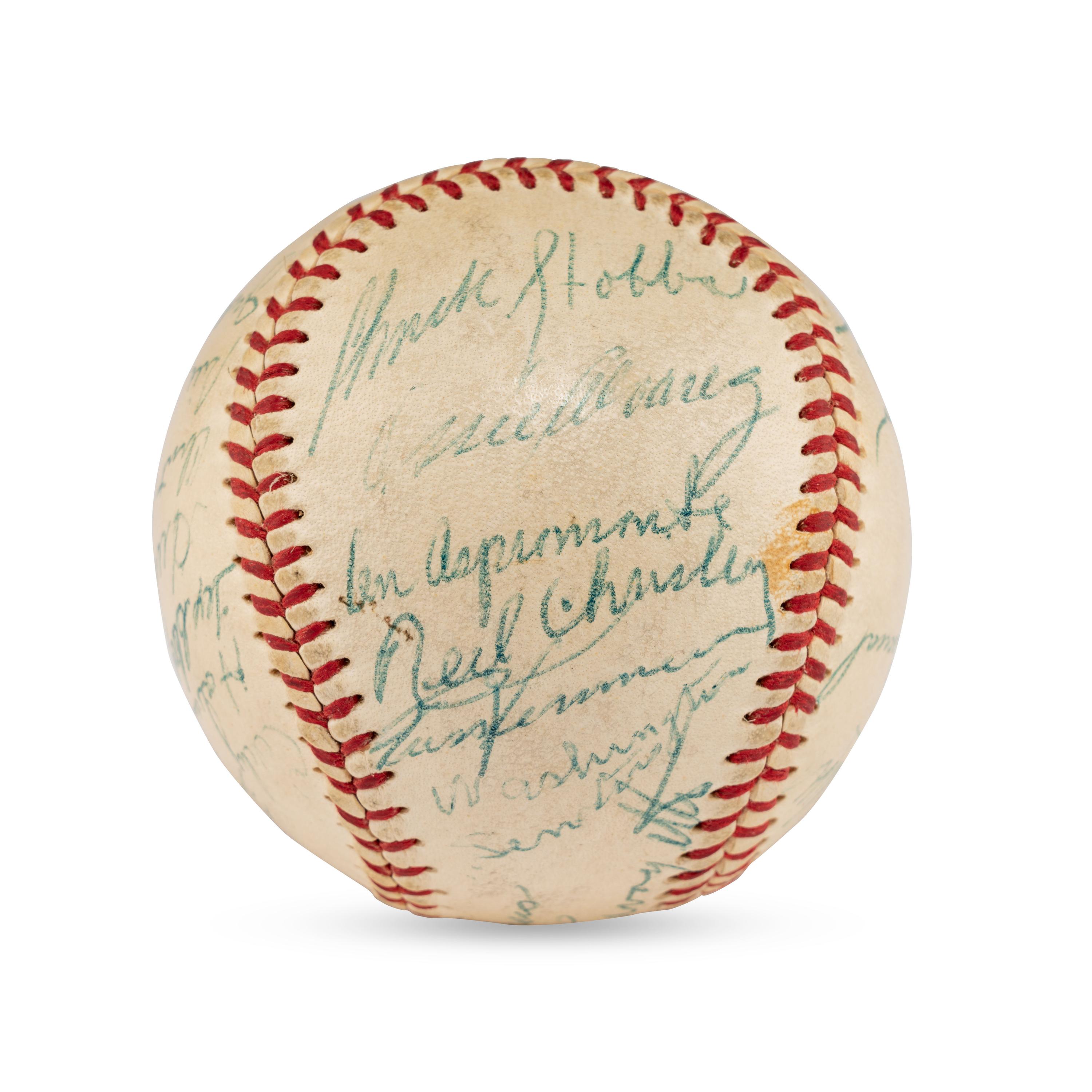 A 1958 Washington Senators Team Signed Autograph Baseball