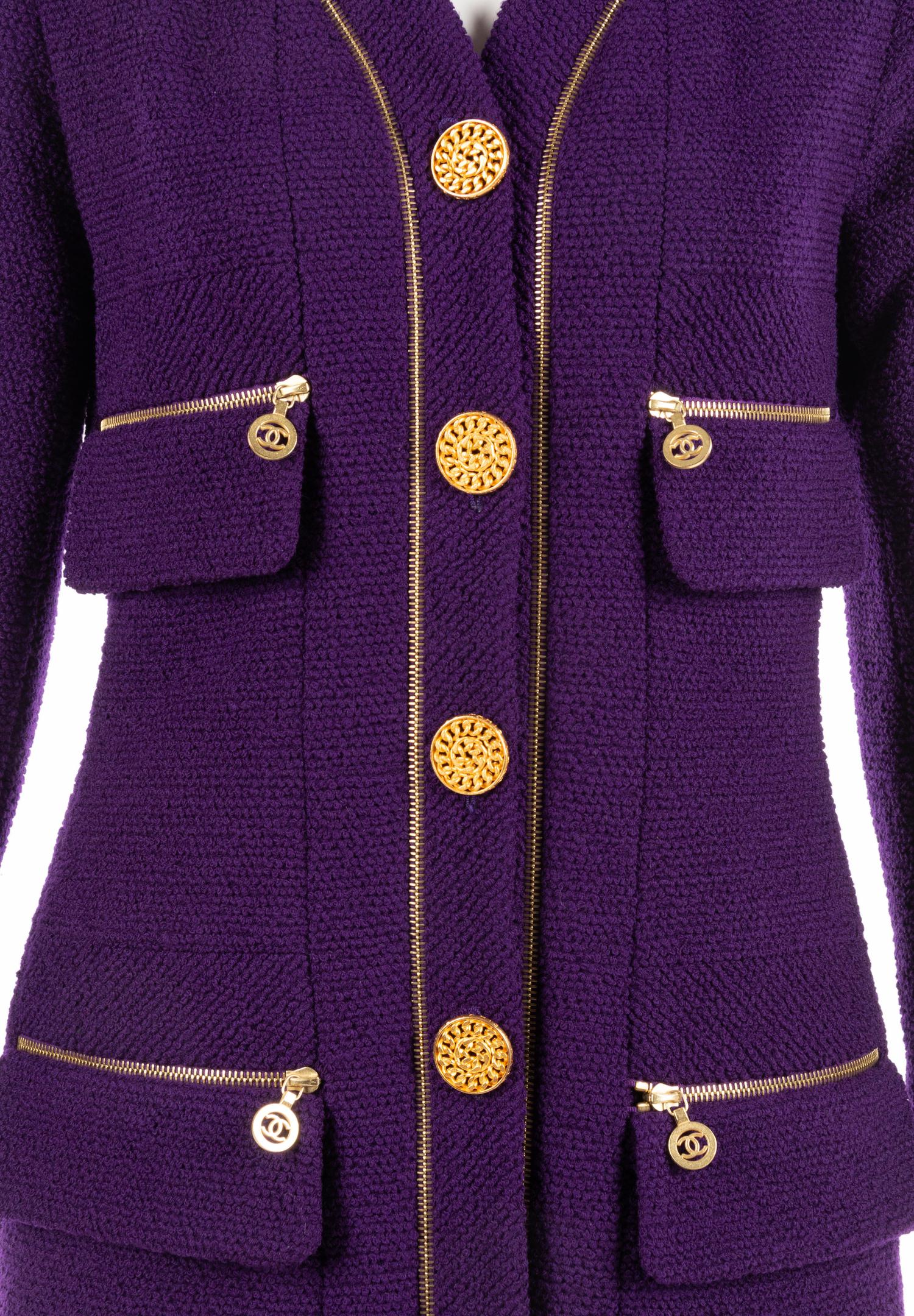 Chanel Purple Fantasy Tweed Suit, 1990s