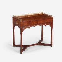 A Charles X Ormolu-Mounted Mahogany and Satinwood Marquetry Occasional Table circa 1825
