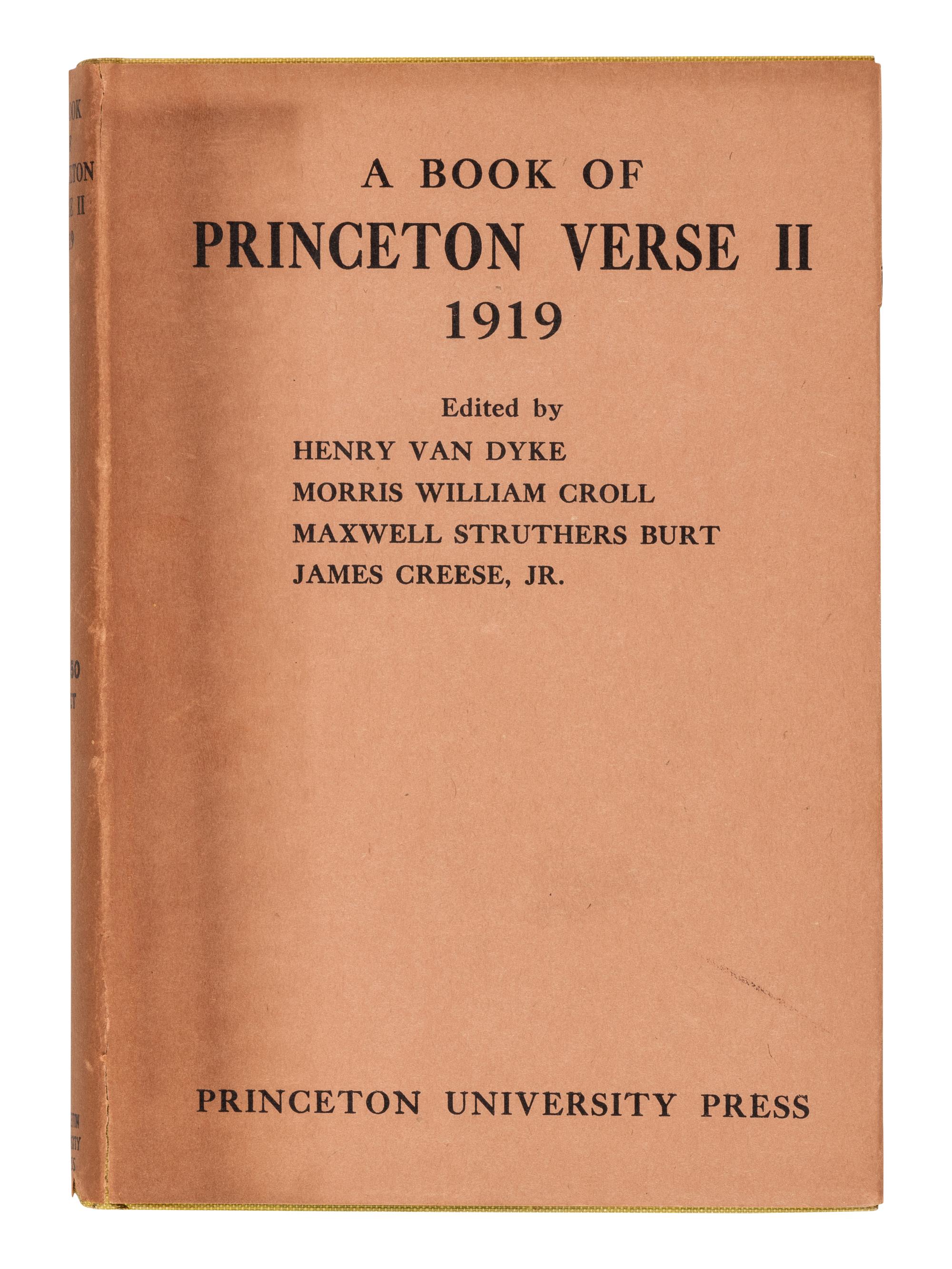 FITZGERALD, F. Scott (1896-1940), contributor. A Book of Princeton Verse II 1919 . Princeton: University Press, 1919.