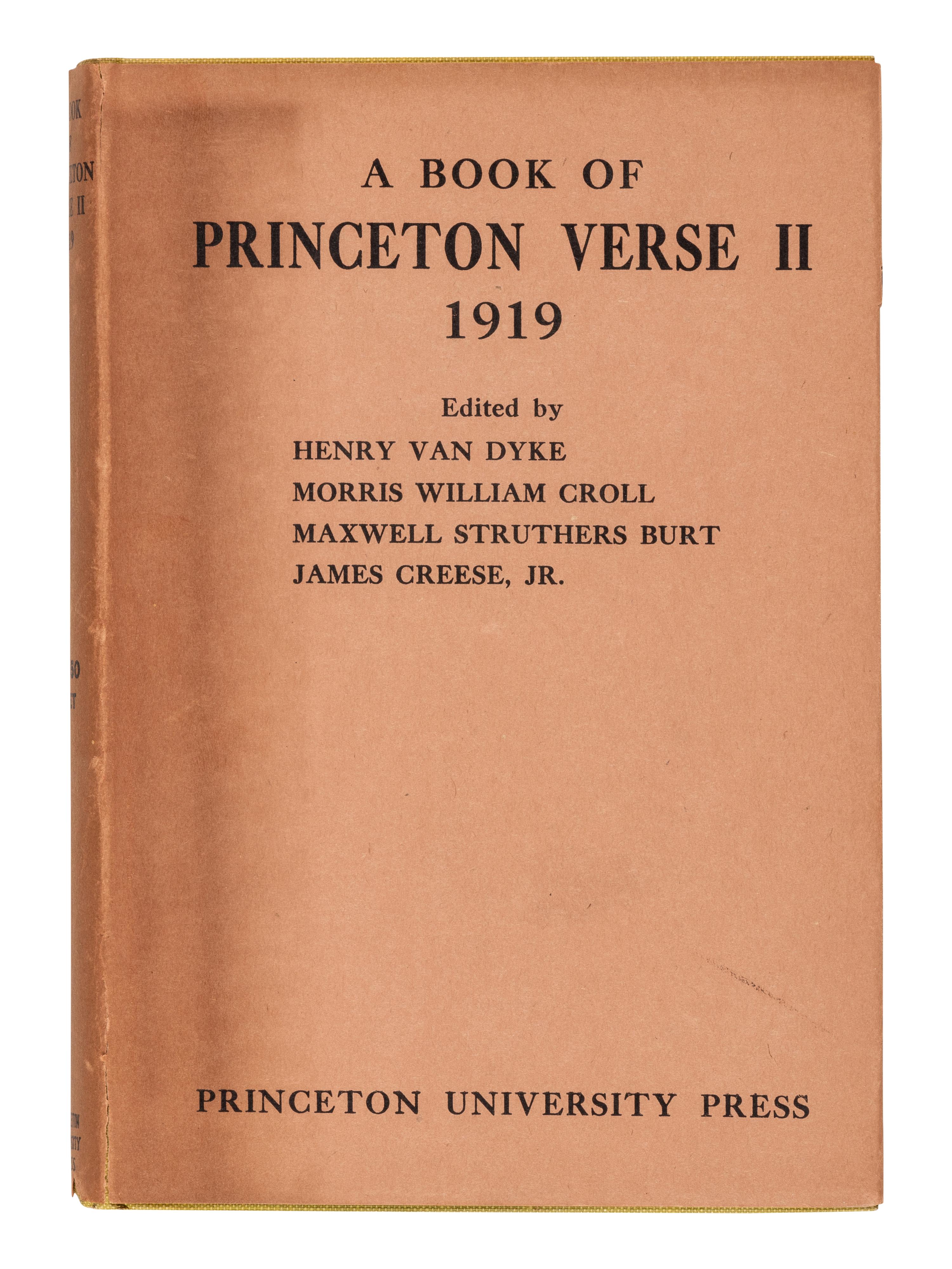 FITZGERALD, F. Scott (1896-1940), contributor. A Book of Princeton Verse II 1919 . Princeton: University Press, 1919.