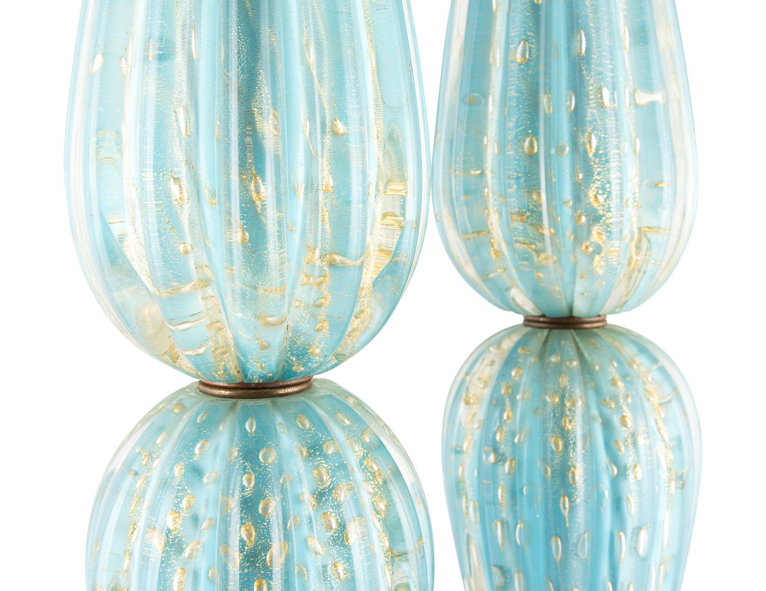 A Pair of Murano Style Glass Table Lamps