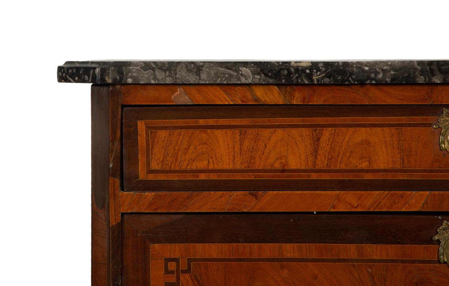 A French Empire Style Mahogany Marble-Top Secrétaire à Abbatant