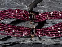 14K Gold and Garnet Multi-strand Necklace