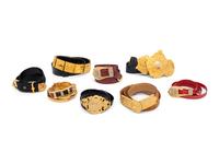 Eight Designer Belts: Two Roberta di Camerina, Six Judith Leiber