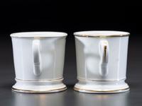 Two Grocer's Porcelain Occupational Shaving Mugs