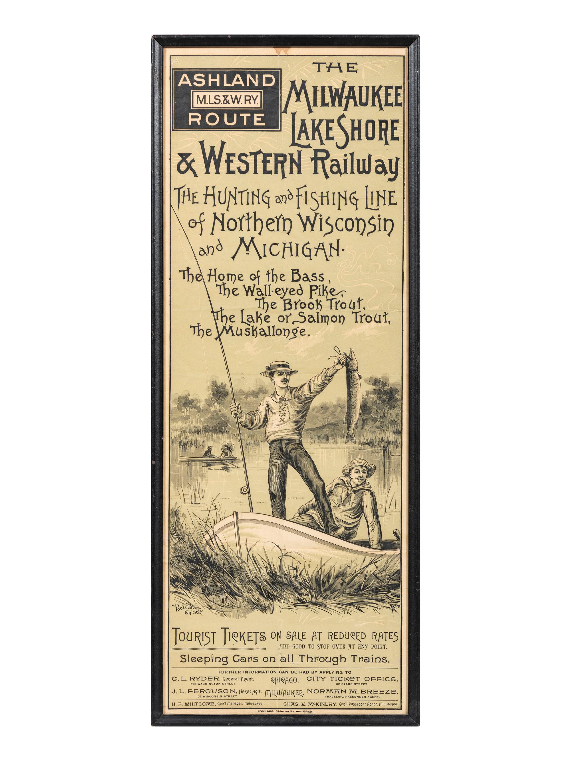 [RAILROAD - TRANSPORTATION]. The Milwaukee Lake Shore & Western Railway . Chicago: Poole Bros., Printers and Engravers, ca 1890-1910.