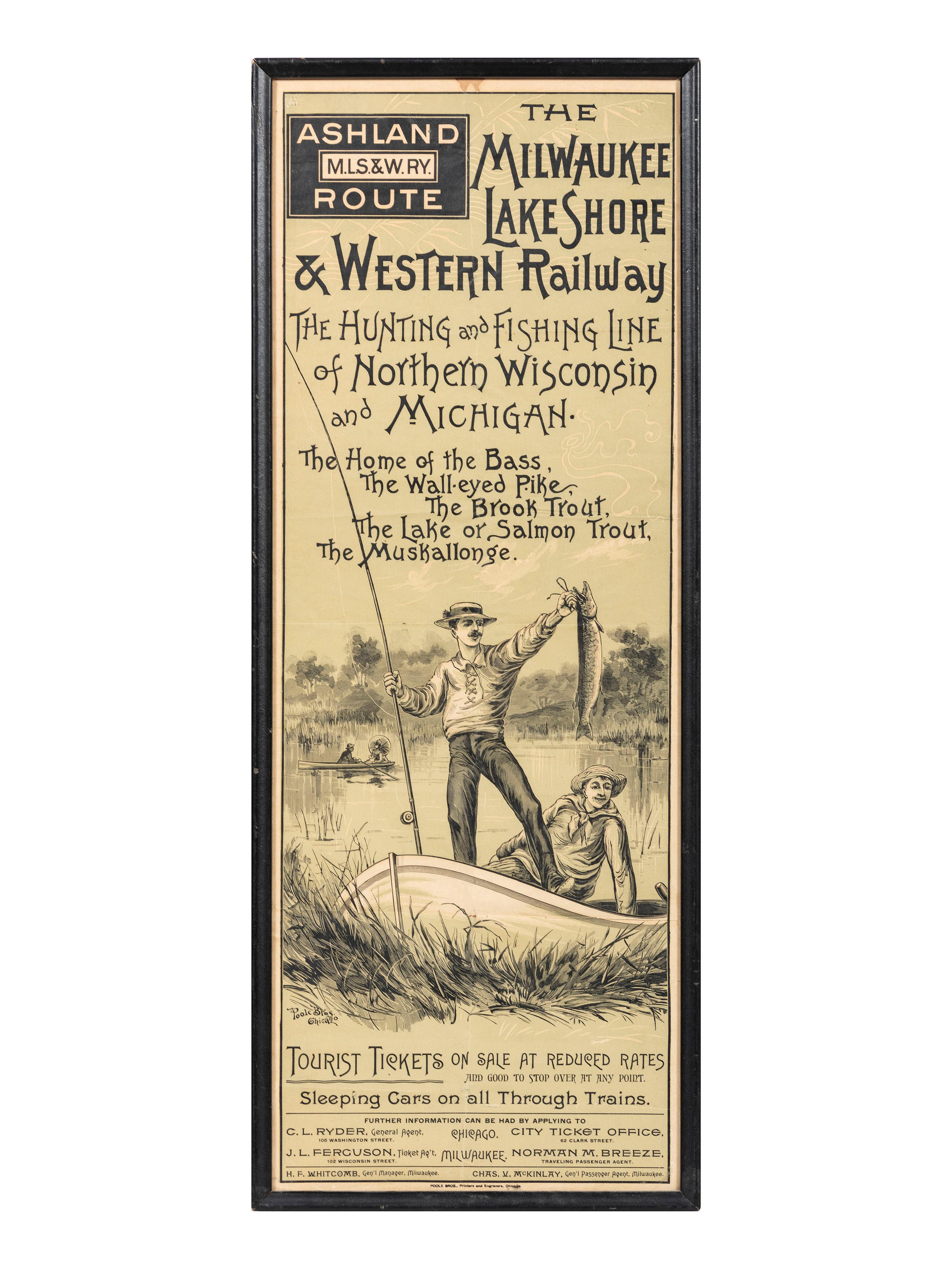 [RAILROAD - TRANSPORTATION]. The Milwaukee Lake Shore & Western Railway . Chicago: Poole Bros., Printers and Engravers, ca 1890-1910.